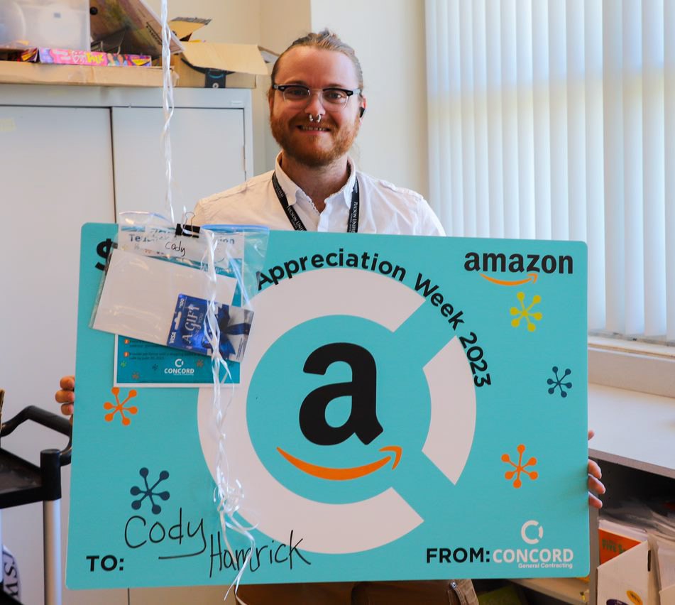 Cody Hamrick is one of two ߲о High Magnet School teachers recognized as a Teacher of the Year by Concord General Contracting.